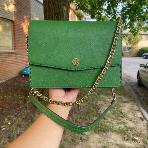 Tory Burch ROBINSON FLORAL INTERIOR CONVERTIBLE SHOULDER BAG - Picture 1 of 12